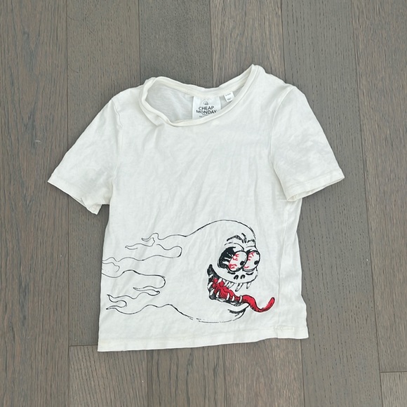 Cheap Monday - White cropped t shirt - Picture 1 of 1